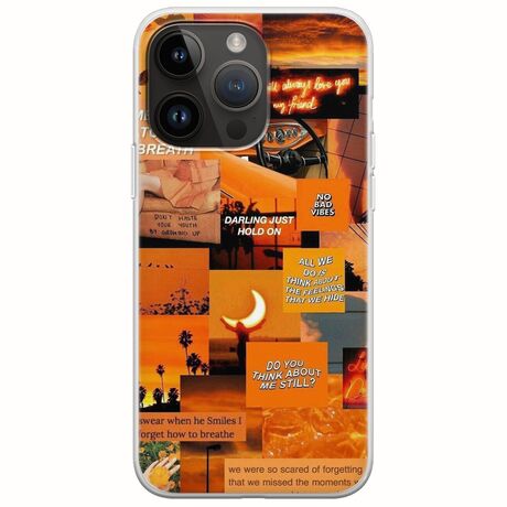 Aesthetic Orange iPhone 15 Pro Max Flexible TPU (Διάφανη Σιλικόνη)