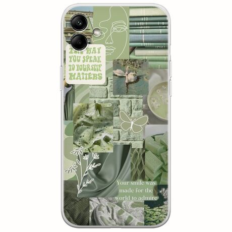 Aesthetic Green Samsung Galaxy F04 Flexible TPU (Διάφανη Σιλικόνη)