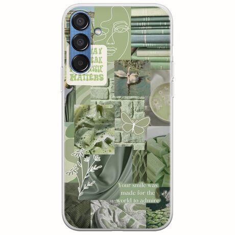 Aesthetic Green Samsung Galaxy M15 5G Flexible TPU (Διάφανη Σιλικόνη)