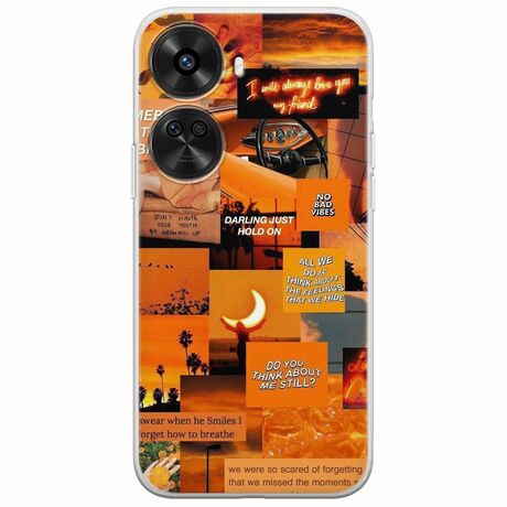 Aesthetic Orange Huawei Nova 12 SE Flexible TPU (Διάφανη Σιλικόνη)