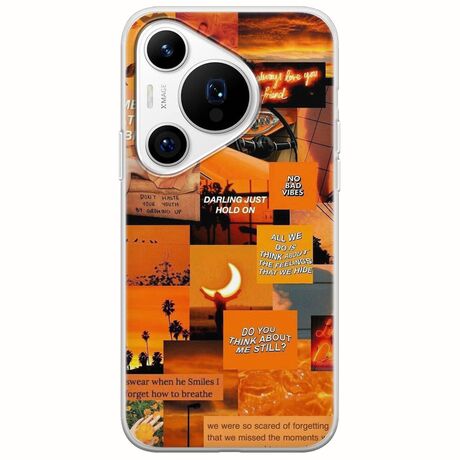 Aesthetic Orange Huawei Pura 70 Pro Flexible TPU (Διάφανη Σιλικόνη)