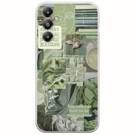 Aesthetic Green Samsung Galaxy M35 5G Flexible TPU (Διάφανη Σιλικόνη)
