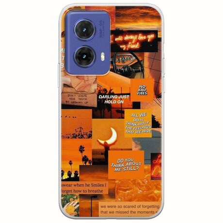 Aesthetic Orange Motorola Moto G85 5G Flexible TPU (Διάφανη Σιλικόνη)