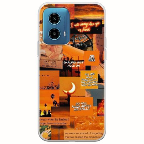 Aesthetic Orange Motorola Moto G34 5G Flexible TPU (Διάφανη Σιλικόνη)