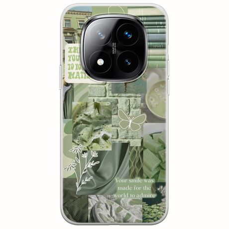 Aesthetic Green Xiaomi Redmi Note 14 Pro+ 5G Flexible TPU (Διάφανη Σιλικόνη)