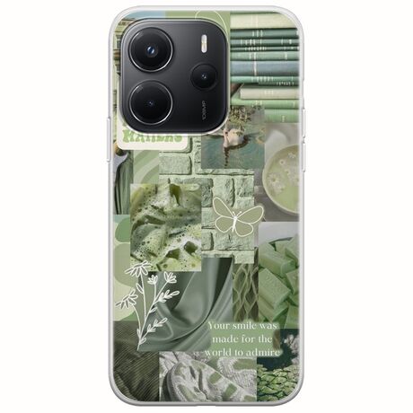 Aesthetic Green Xiaomi Redmi Note 14 4G Flexible TPU (Διάφανη Σιλικόνη)