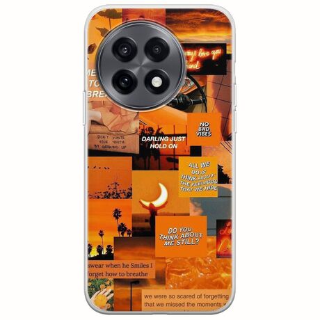 Aesthetic Orange OnePlus 13R 5G Flexible TPU (Διάφανη Σιλικόνη)