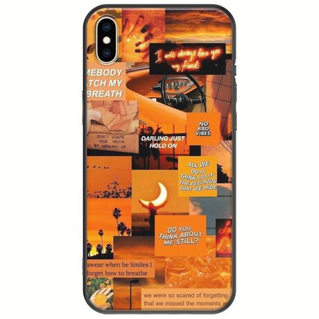 Aesthetic Orange iPhone X / XS Black TPU (Μαύρη Σιλικόνη)