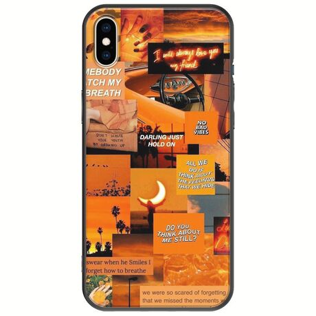 Aesthetic Orange iPhone XS Max Black TPU (Μαύρη Σιλικόνη)