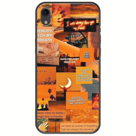 Aesthetic Orange iPhone XR Black TPU (Μαύρη Σιλικόνη)