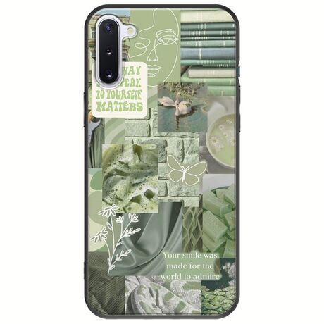 Aesthetic Green Samsung Galaxy Note 10 Black TPU (Μαύρη Σιλικόνη)