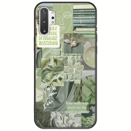 Aesthetic Green Samsung Galaxy Note 10 Plus Black TPU (Μαύρη Σιλικόνη)