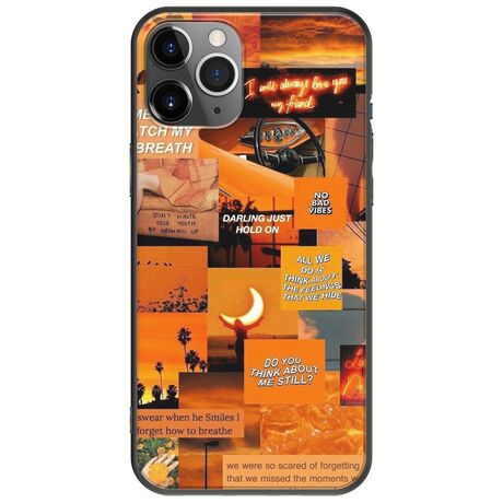 Aesthetic Orange iPhone 11 Pro Max Black TPU (Μαύρη Σιλικόνη)