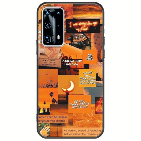 Aesthetic Orange Huawei P40 Black TPU (Μαύρη Σιλικόνη)