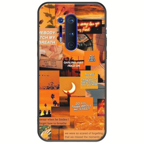 Aesthetic Orange OnePlus 8 Pro Black TPU (Μαύρη Σιλικόνη)