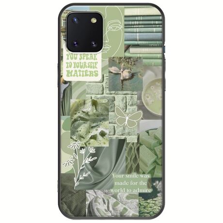 Aesthetic Green Samsung Galaxy Note 10 Lite Black TPU (Μαύρη Σιλικόνη)