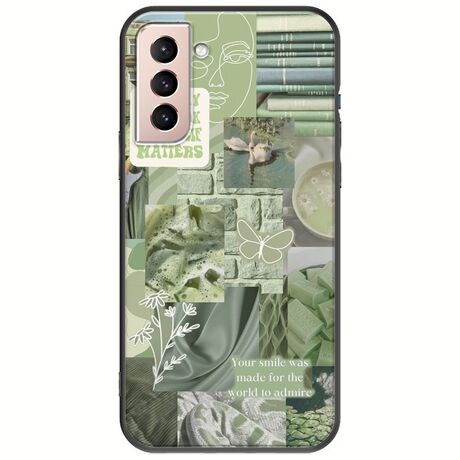 Aesthetic Green Samsung Galaxy S21 Black TPU (Μαύρη Σιλικόνη)
