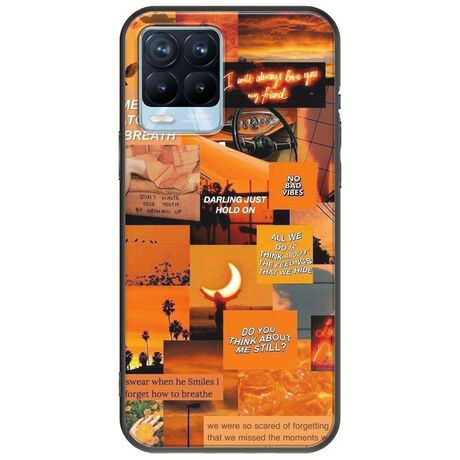 Aesthetic Orange Realme 8 / 8 Pro Black TPU (Μαύρη Σιλικόνη)