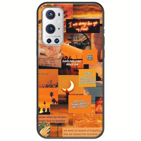 Aesthetic Orange OnePlus 9 Pro Black TPU (Μαύρη Σιλικόνη)