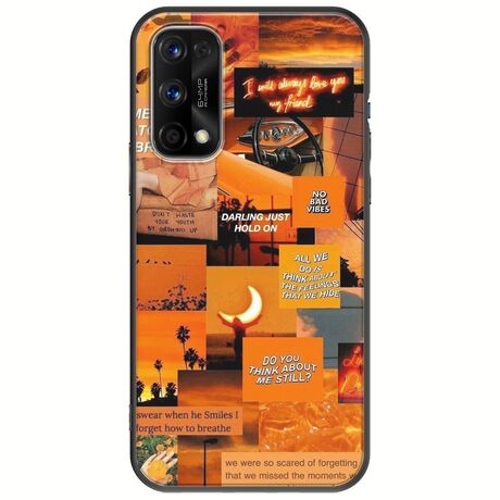 Aesthetic Orange Realme 7 5G Black TPU (Μαύρη Σιλικόνη)
