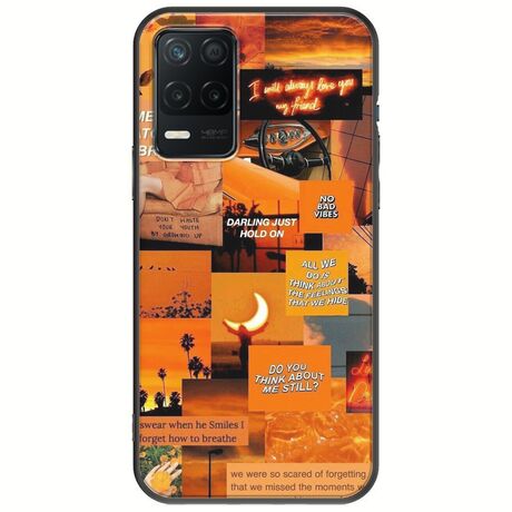 Aesthetic Orange Realme 8 5G Black TPU (Μαύρη Σιλικόνη)