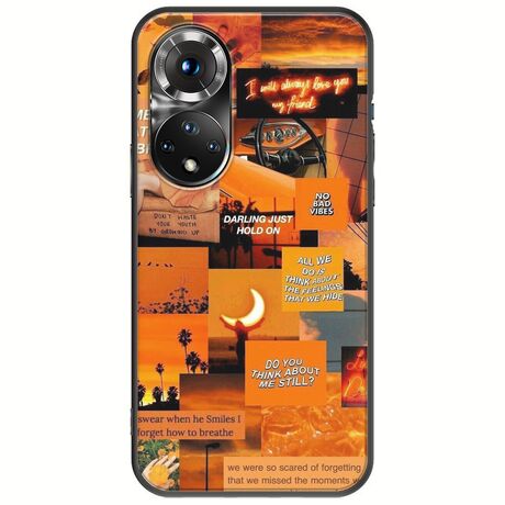 Aesthetic Orange Huawei Honor 50 Black TPU (Μαύρη Σιλικόνη)