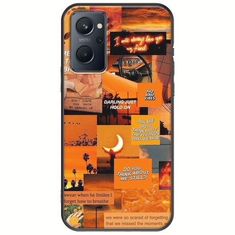 Aesthetic Orange Realme 9i Black TPU (Μαύρη Σιλικόνη)