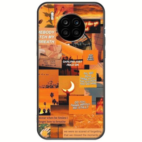 Aesthetic Orange Huawei Nova 8i Black TPU (Μαύρη Σιλικόνη)