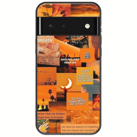 Aesthetic Orange Google Pixel 6 Pro 5G Black TPU (Μαύρη Σιλικόνη)