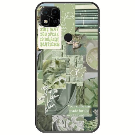 Aesthetic Green Xiaomi Redmi 10A Black TPU (Μαύρη Σιλικόνη)