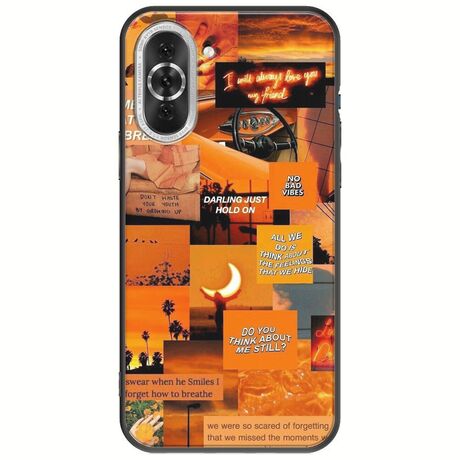 Aesthetic Orange Huawei Nova 10 Pro Black TPU (Μαύρη Σιλικόνη)