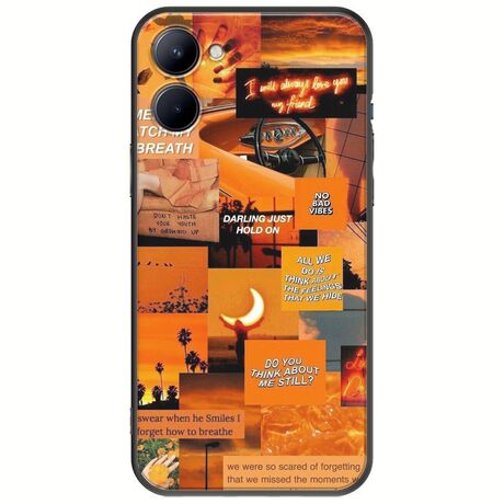 Aesthetic Orange Realme C33 Black TPU (Μαύρη Σιλικόνη)