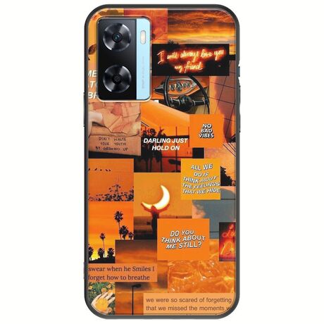 Aesthetic Orange Oppo A77 5G Black TPU (Μαύρη Σιλικόνη)