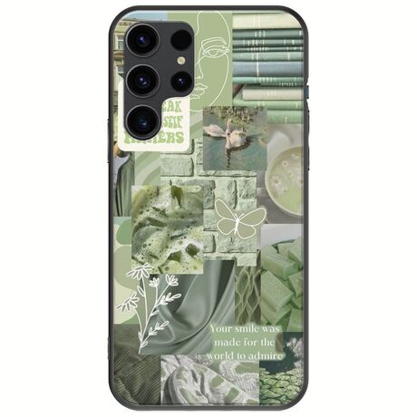 Aesthetic Green Samsung Galaxy S23 Ultra 5G Black TPU (Μαύρη Σιλικόνη)
