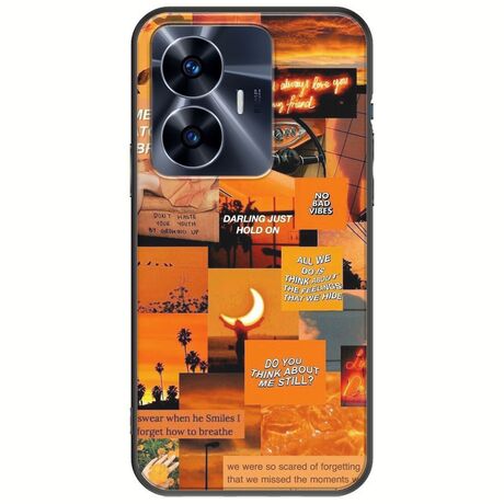 Aesthetic Orange Realme C55 Black TPU (Μαύρη Σιλικόνη)