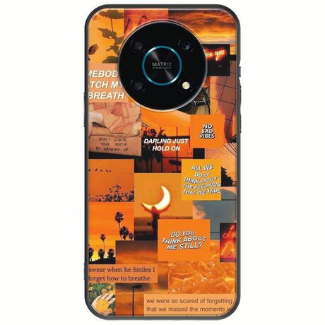 Aesthetic Orange Honor Magic 4 Lite 5G Black TPU (Μαύρη Σιλικόνη)