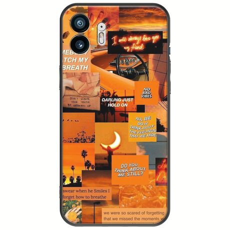Aesthetic Orange Nothing Phone (2) Black TPU (Μαύρη Σιλικόνη)