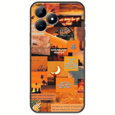 Aesthetic Orange Realme C51 Black TPU (Μαύρη Σιλικόνη)