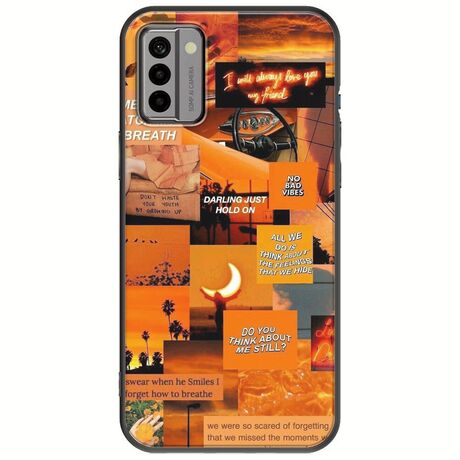 Aesthetic Orange Nokia G22 Black TPU (Μαύρη Σιλικόνη)
