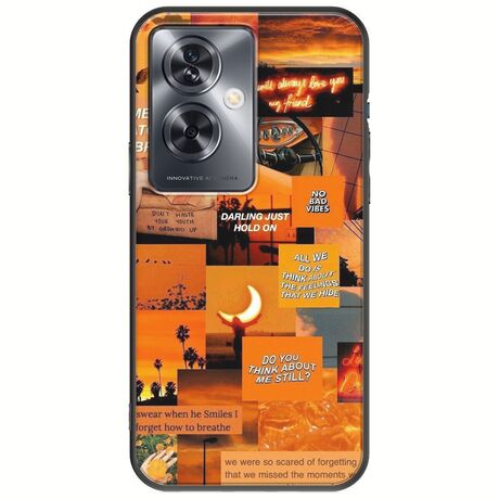 Aesthetic Orange Oppo A79 5G Black TPU (Μαύρη Σιλικόνη)