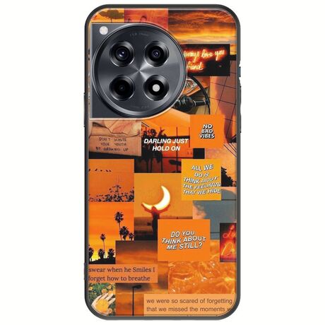 Aesthetic Orange OnePlus 12R 5G Black TPU (Μαύρη Σιλικόνη)