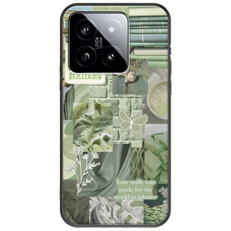 Aesthetic Green Xiaomi 14 5G Black TPU (Μαύρη Σιλικόνη)