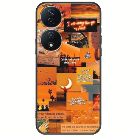 Aesthetic Orange Honor 90 Smart 5G Black TPU (Μαύρη Σιλικόνη)