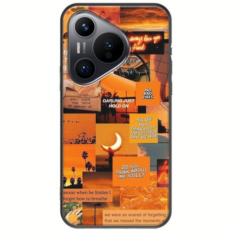 Aesthetic Orange Huawei Pura 70 Black TPU (Μαύρη Σιλικόνη)