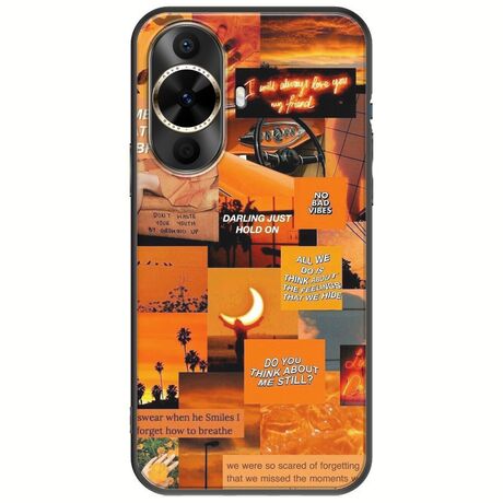Aesthetic Orange Huawei Nova 12s Black TPU (Μαύρη Σιλικόνη)