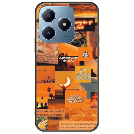 Aesthetic Orange Realme C63 Black TPU (Μαύρη Σιλικόνη)