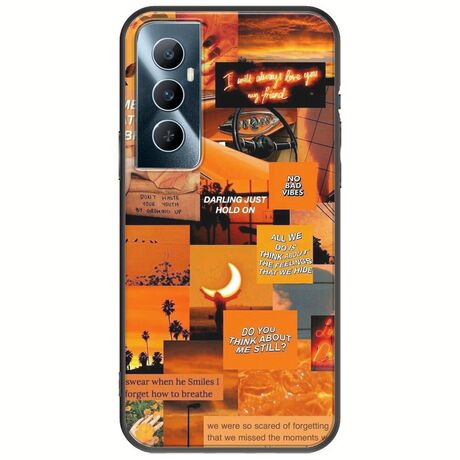 Aesthetic Orange Realme C65 4G Black TPU (Μαύρη Σιλικόνη)
