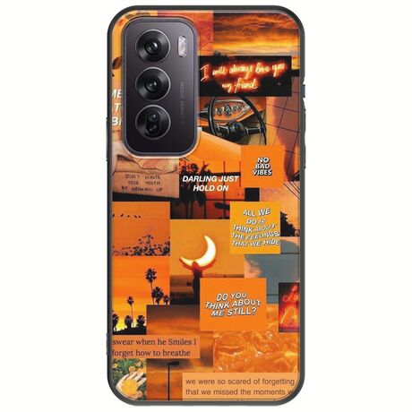 Aesthetic Orange Oppo Reno 12 5G Black TPU (Μαύρη Σιλικόνη)