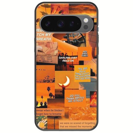 Aesthetic Orange Google Pixel 9 Pro XL 5G Black TPU (Μαύρη Σιλικόνη)