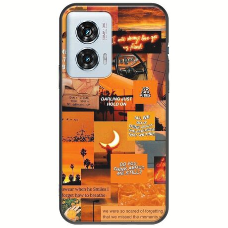 Aesthetic Orange Motorola Edge 50 Fusion 5G Black TPU (Μαύρη Σιλικόνη)